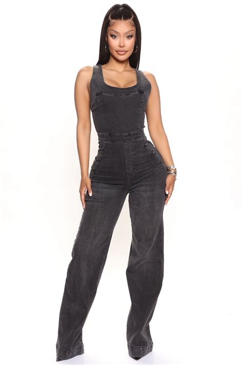 Square Up Denim Jumpsuit Black Fashion Nova Jumpsuits Fashion Nova