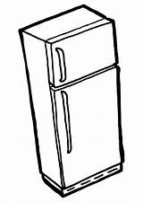 Fridge Freezer Coloring Colouring Refrigerator Drawing Pages Clipart Printable sketch template
