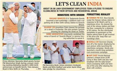narendra modi pledges clean india ropes in celebrities