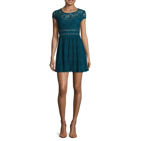 city triangles short sleeve allover lace skater dress juniorsjcpenneycom lace skater