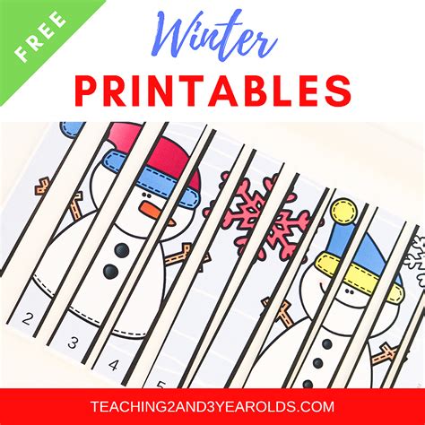 winter printables  toddlers  preschoolers