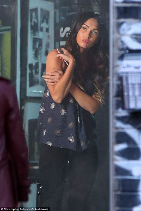 megan fox is pretty in patterned top on new york set daily mail online