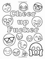 Coloring Emoji Pages Adult Swearing Swear Funny Book Emojis Word Help Malebøger Maybe Colouring Will Color Books Tegning Tegninger Printable sketch template