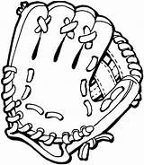 Baseball Coloring Glove Printable Pages Kids sketch template