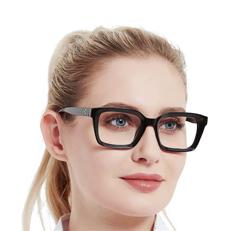 buy wemoontants square blue light blocking reading glasses women