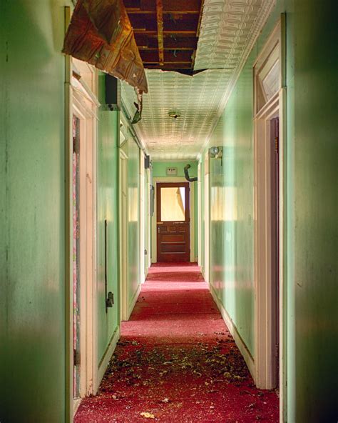 abandoned hotel hallway upstate  york oc