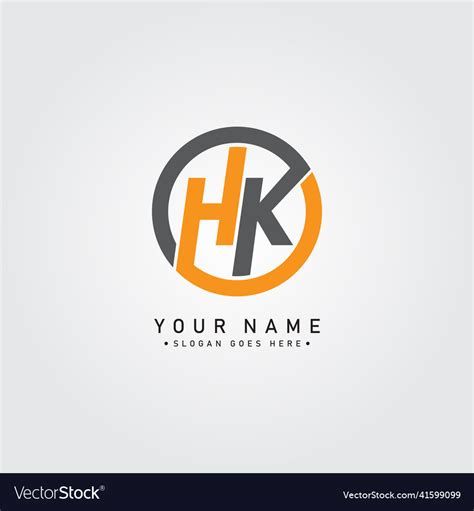 initial letter hk logo simple business logo vector image