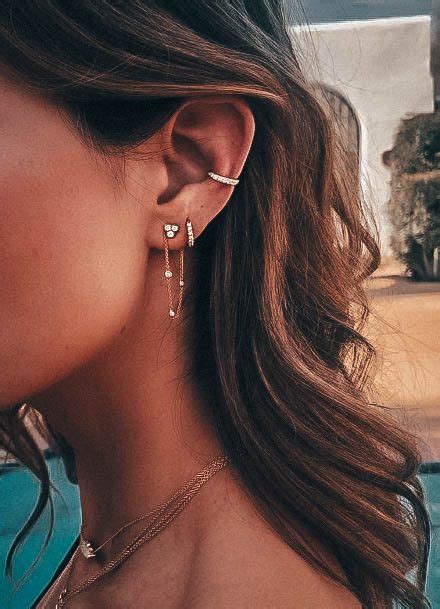 top 50 best cute ear piercing ideas for girls pretty delicate earrings