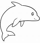 Dolphin Delfin Rysunek Dolphins Kolorowanka Druku Clip Malowankę Wydrukuj sketch template