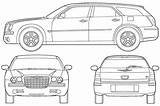 Chrysler 300c Blueprints Wagon 2005 Car sketch template