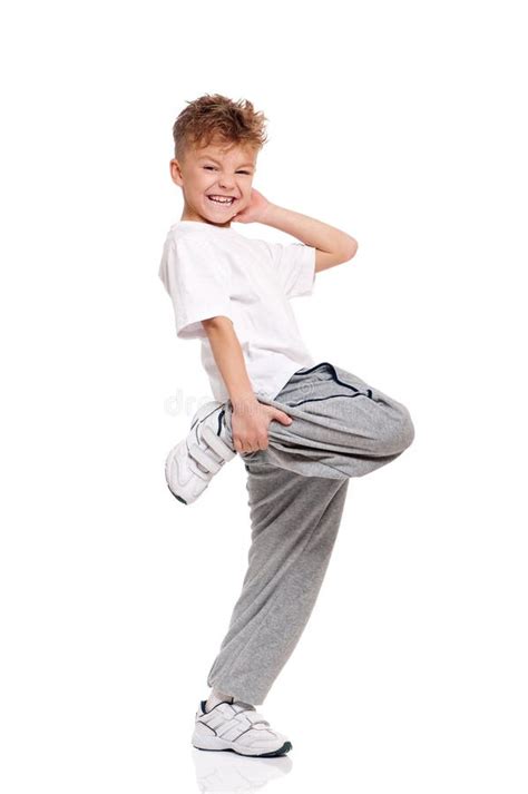 happy  boy dancing stock photo image  full isolated
