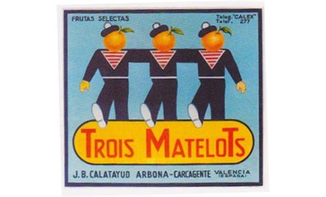 trois matelots orange label valencia spain naranja etiquetas valencia