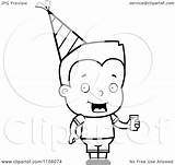 Wearing Cartoon Boy Coloring Clipart Soda Holding Pages Hat Swirl Cookie Party Thoman Cory Outlined Vector Template sketch template