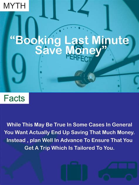 myth booking  minute save money saving money   plan travel tips