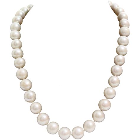 pearl collar necklace white cultured vintage 14k yellow gold pink