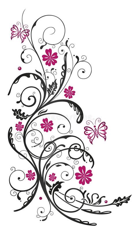blumenranke blumen rosa vektor abbildung illustration von dekorativ