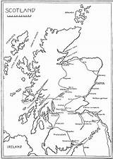 Map Scotland Outline Murphy Template Coloring Main Highways Byways Motor British Car sketch template
