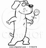 Dachshund Rose Presenting Romantic Single Cartoon Coloring Clipart Cory Thoman Vector Outlined Stock sketch template