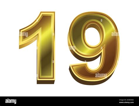 golden number  isolated  white background stock vector image