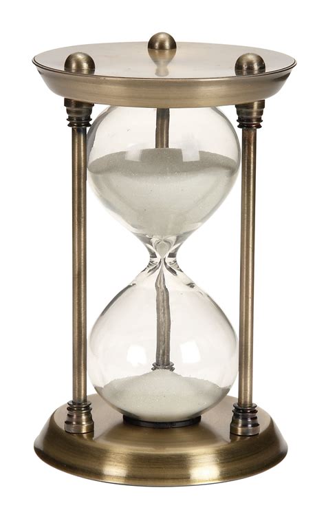 Decmode Antique Style Brushed Gold Metal Hourglass With White Sand 15