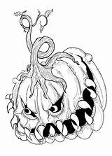 Halloween Coloring Creepy Pages Monster Getcolorings Face Printable sketch template