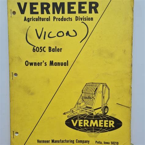 vermeer  baler parts operators manual sps parts