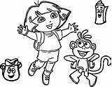 Dora Coloring Explorer Pages Cartoon Friends Playing Getcolorings Wecoloringpage Color sketch template