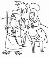 Mary Joseph Coloring Pages Sheet Donkey Kids Template Getcolorings Color Jesus sketch template