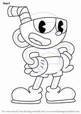 Cuphead Draw Step Drawing Coloring Pages Printable Characters Drawingtutorials101 Mugman Tutorials Sketch Tutorial Cartoon Learn Print Choose Board sketch template