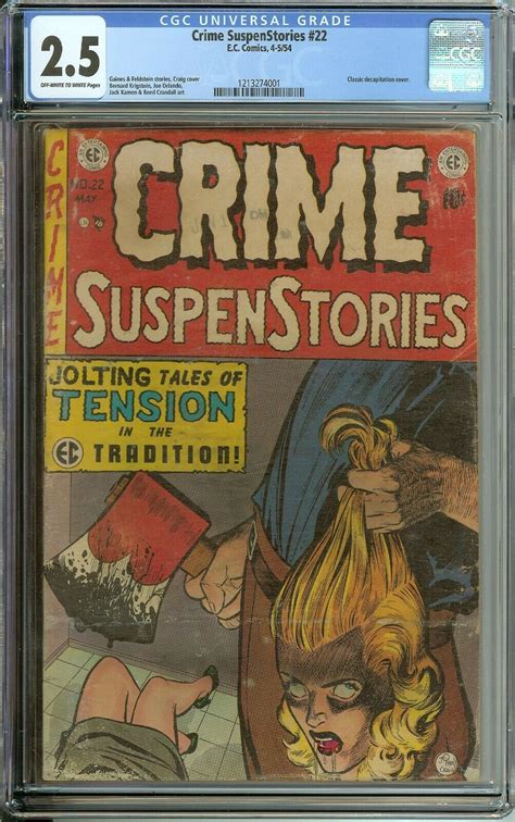crime suspenstories  cgc   ow wh pages classic decapitation cover usd