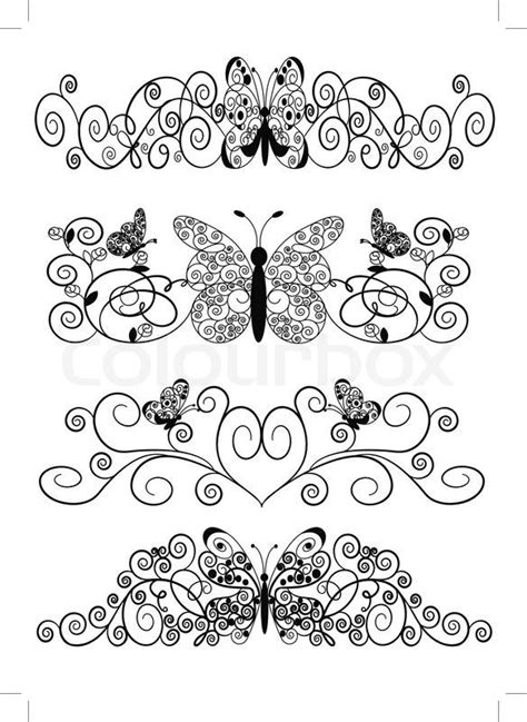stock vector  illustration pattern  spirals butterfly  sheet