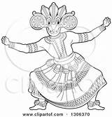 Dancer Sinhala Devil Lanka Clipart Horned Lal Perera sketch template