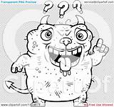Dumb Devil Ugly Outlined Coloring Clipart Vector Cartoon Cory Thoman sketch template