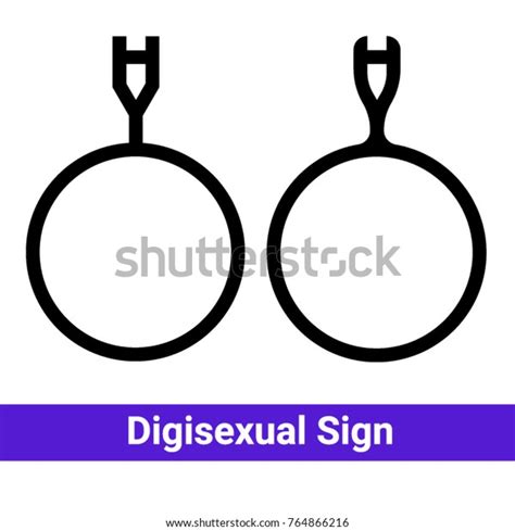 Digisexual Individuals Sexual Orientation Gender Sign Stock Vector