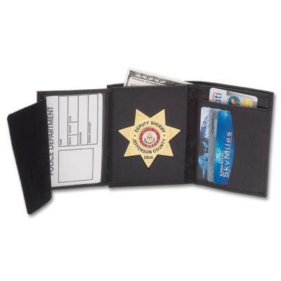 mens recessed badge wallets badge  wallet