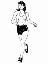 Runner Marathon Woman Coloring Pages Printable Color Categories Athletics Clipart sketch template