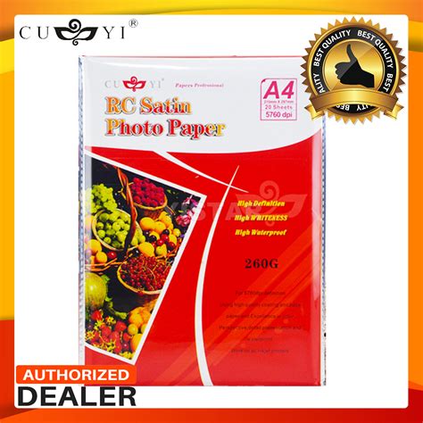 cuyi rc satin photo paper sizea gsm sheets high quality photo