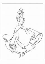 Coloring Pages Cinderella Disney Princess Printable Color Kids Gown Ball Baby Print Clipart Cinderela Book Getdrawings Sheet Library sketch template