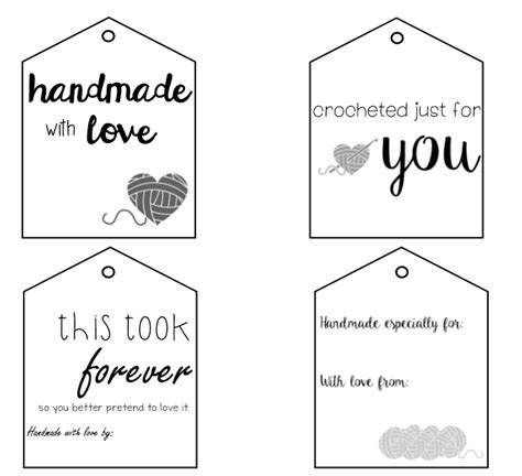 printable gift tags hooked  homemade happiness
