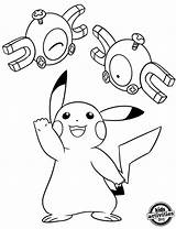 Pokemon Coloriage Magnemite Raskrasil Bricolage Surrounded sketch template
