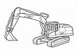 Coloring Pages Excavator Kids Trackhoe Color Template Print sketch template