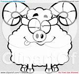 Drunk Mascot Ram Clipart Cartoon Royalty Vector Thoman Cory Illustration sketch template