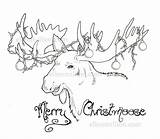Coloring Stamp Digital Christmas Digi Merry Christmoose Cards Crone Maiden Mother Details Moose sketch template
