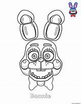 Fnaf Bonnie Coloring Pages Face Printable Freddy Nights Five Sheet Print Sheets Book Freddys Color Colour Books Drawings Info Funtime sketch template