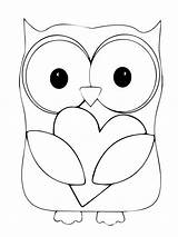 Owl Coloring Pages Printable Color Owls Cute Valentine Para Heart Pattern Hugging Eule Colorear Cake Coruja Little Girls Colorir Animals sketch template