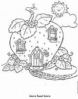 Coloring Shortcake Strawberry Pages Princess Library Clipart House sketch template