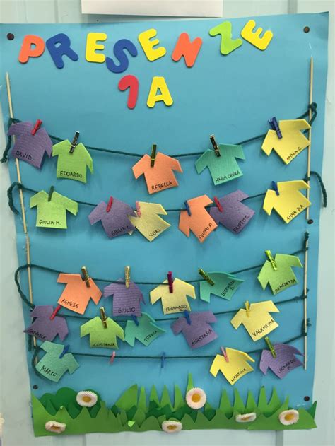 A Bulletin Board With Clothes Pins Attached To It And The Words Present