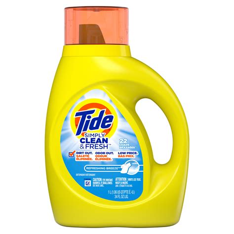 tide simply clean fresh liquid laundry detergent refreshing breeze  loads  fl oz