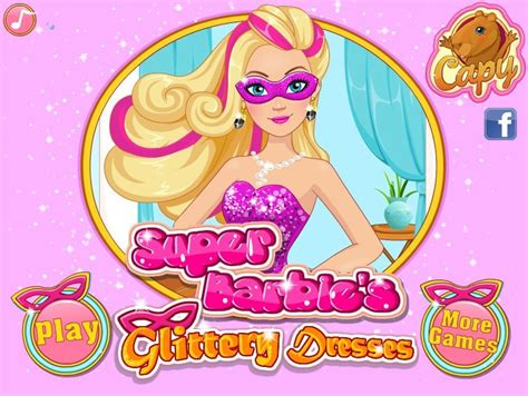 sparkly dresses  super barbie game fun girls games