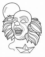 Pennywise Clown Creepy Payaso Xcolorings sketch template